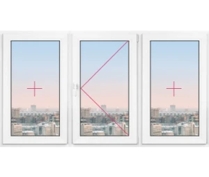 Трехстворчатое окно Rehau Brillant 1800x1500 - фото - 1