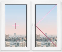 Двухстворчатое окно Rehau Geneo 1280x1280 - фото - 1