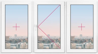 Трехстворчатое окно Rehau Geneo 1800x1800 - фото - 1