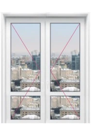 Двухстворчатая входная дверь с полным остеклением без перегородки - 3 Двухстворчатая входная дверь с полным остеклением без перегородки - фото - 3