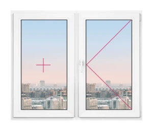 Двустворчатое окно Rehau Blitz 1000x1000 - фото - 1