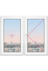 Двустворчатое окно Rehau Blitz 1550x1550 - фото - 1